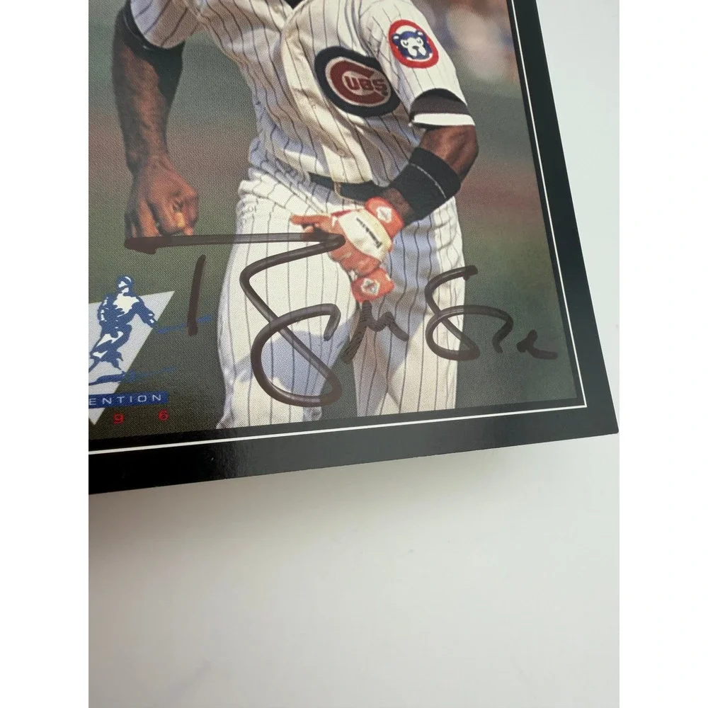 Brian McRae Chicago Cubs Hand Signed 1996 Convention Baseball Card DL0013